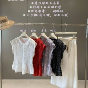 Summer Textured Shirred Flutter Sleeve Fitted Versatile Cropped Tank Top