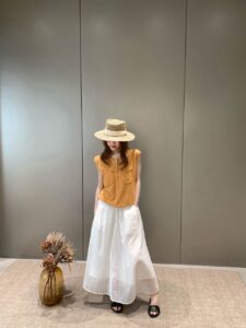 Korean Lazy Style Breathable Cotton Swing Skirt, Figure-Flattering Maxi Skirt
