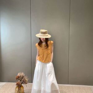 Korean Lazy Style Breathable Cotton Swing Skirt, Figure-Flattering Maxi Skirt