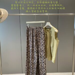 Vintage Baroque Print Draped Lazy Casual Wide Leg Pants