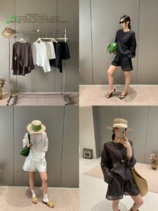 100% Natural Ramie Long Sleeve Top & Shorts Loose Casual 2-Piece Set