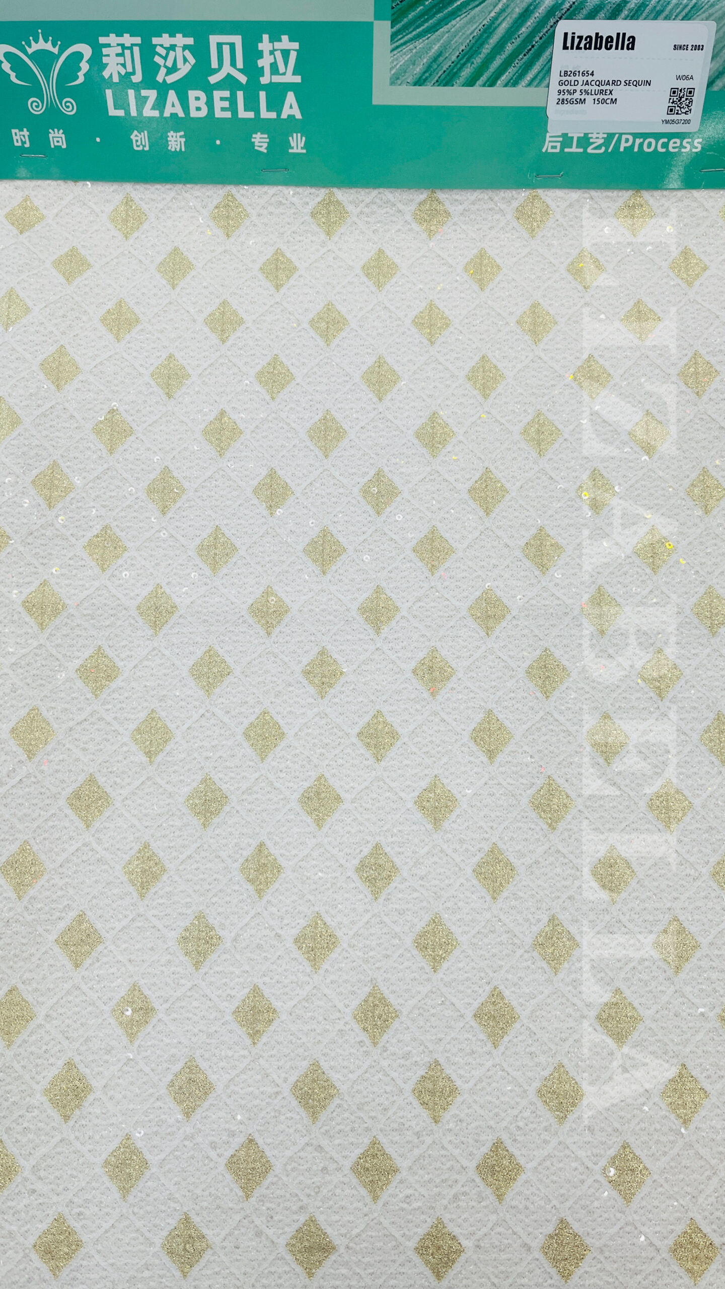 LB261654 GOLD JACQUARD SEQUIN