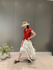 Irregular Streamer Layered Chiffon Tiered Midi Skirt