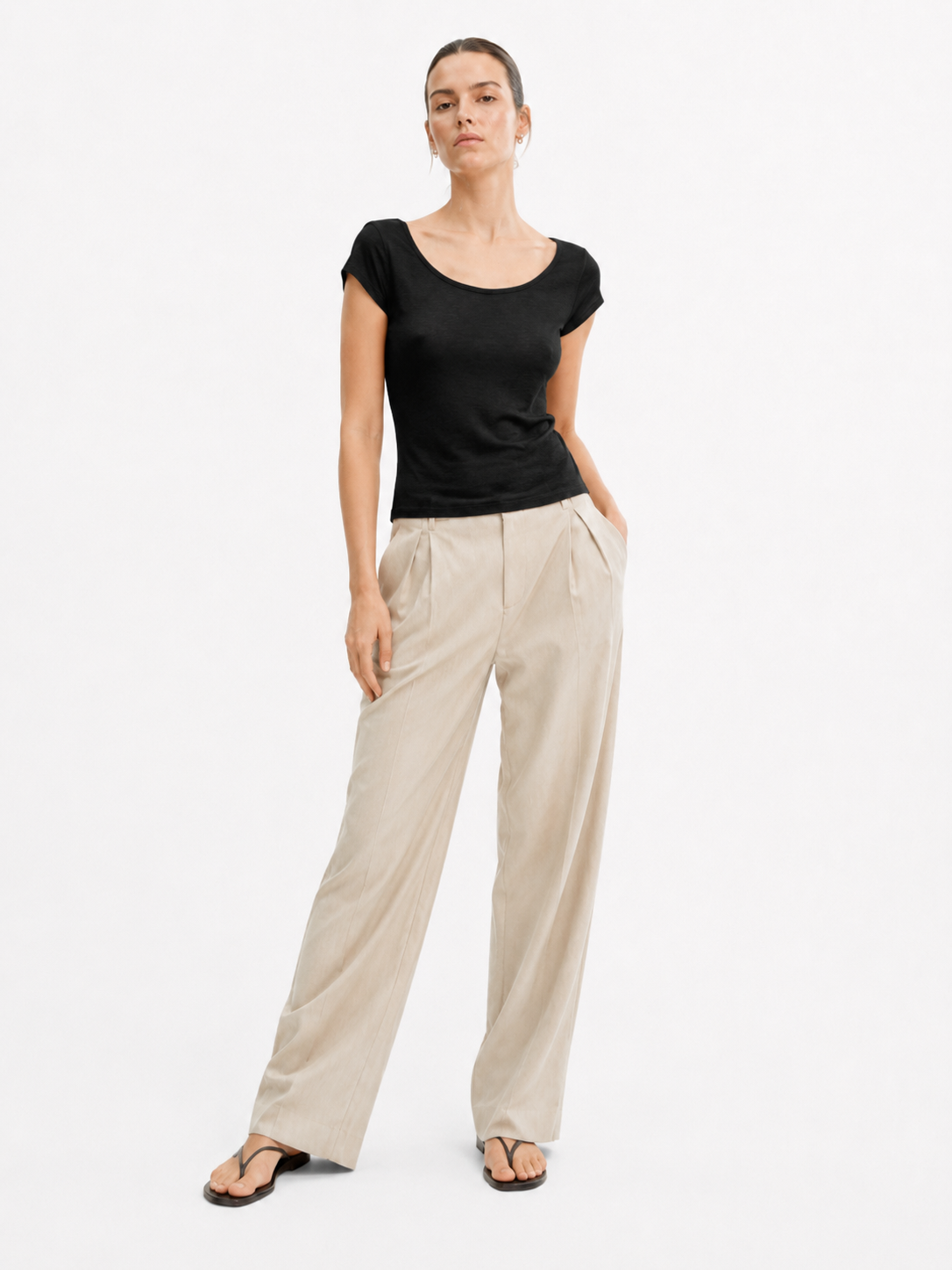 Simple Slim‑Fit Square Neck Casual Blouse