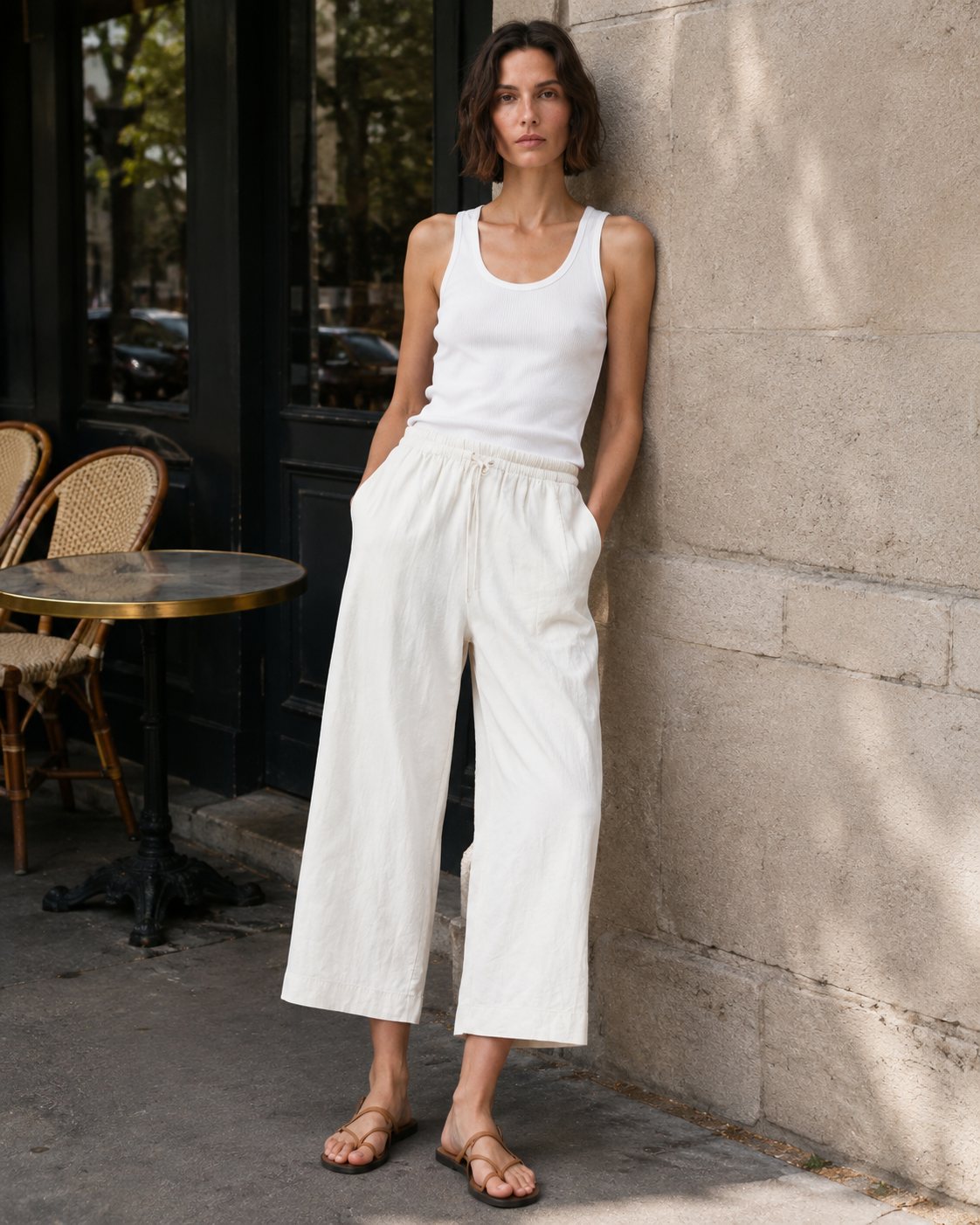 Effortless Elegance High-Waisted Drawstring Relaxed Wide-Leg Pants