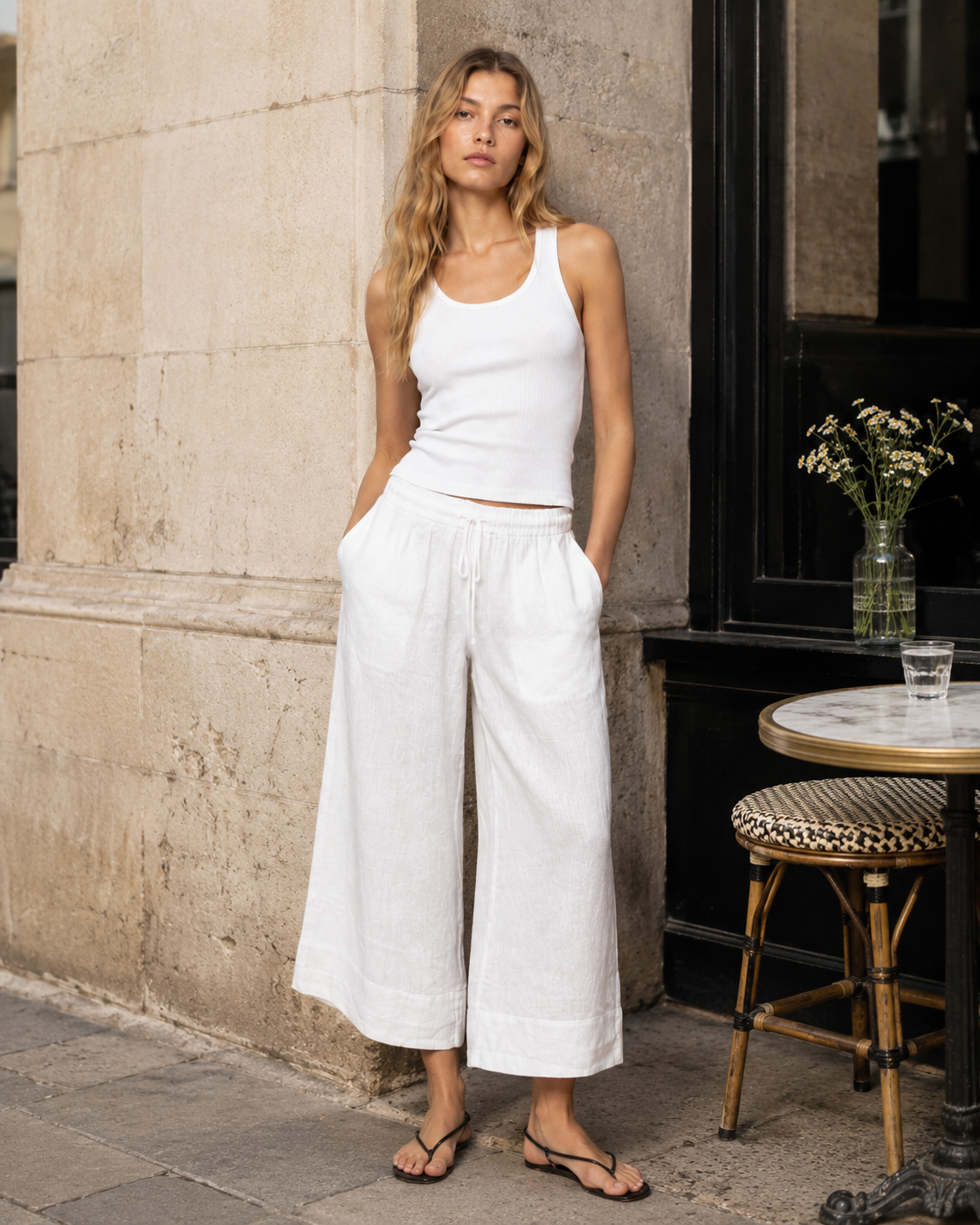 Effortless Elegance High-Waisted Drawstring Relaxed Wide-Leg Pants